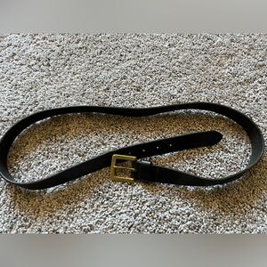 Polo Ralph Lauren Black Leather Belt with Solid Brass Buckle size 42/105